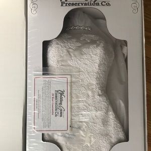 Wedding dress, cathedral veil, and shoes